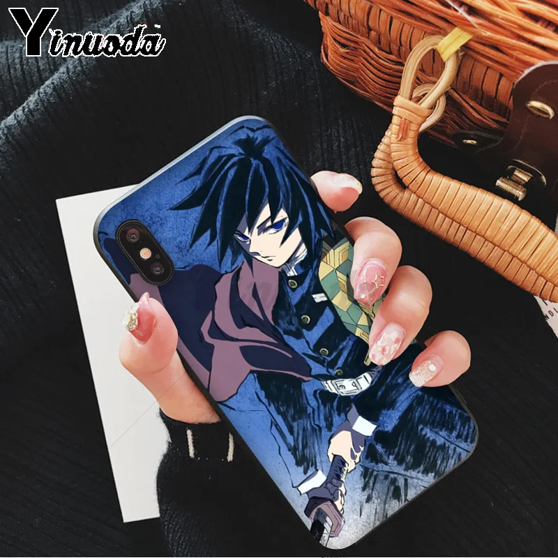 Yinuoda demon slayer kimetsu no yaiba TPU Мягкий силиконовый черный чехол для телефона iPhone 8 7 6S Plus X XS MAX 5 5S SE XR 11 11pro - Цвет: A4