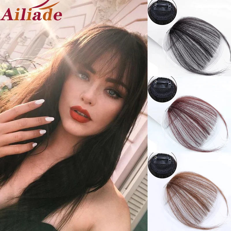AILIADE челки с бахромой шиньоны для женщин наращивание волос синтетическая челка