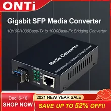 ONTi SFP Fiber to RJ45 Media Converter SFP 10/100/1000M Ethernet Converter Transceiver with Optical Module Compatible Cisco etc