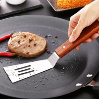 2pcs wooden handle beefsteak spatula flat colander shovel kitchen cooking accessories stainless steel utensil