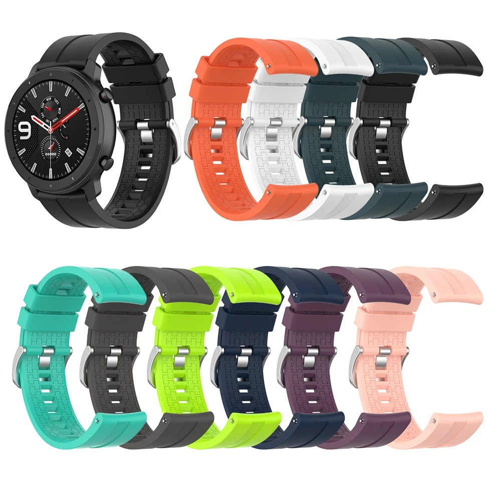 Ремешок силиконовый для Huami Amazfit GTR 47 мм с пряжкой Мужской умный Спортивный