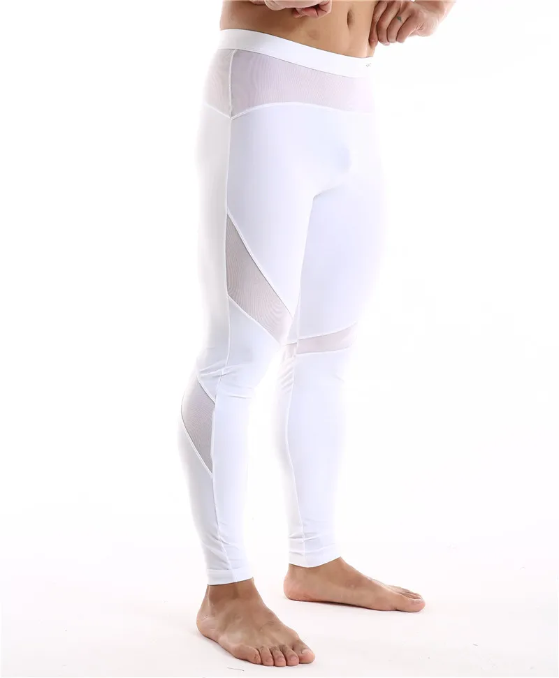 Men's Long Johns Sleep Pants Translucent Thermal Pants Summer Autumn Mens Winter Pants Tight Long Johns Slim Underwear