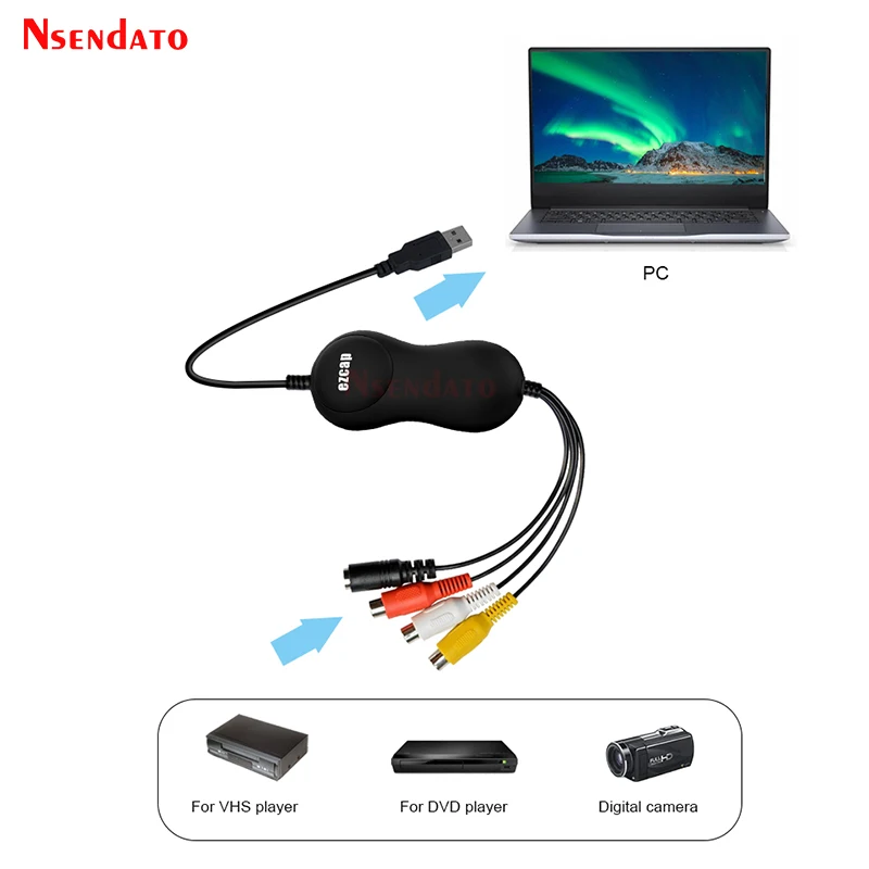 EZCAP 159 USB 2 0 аудио-видео Захват преобразователь карты аналогового видео в цифровой