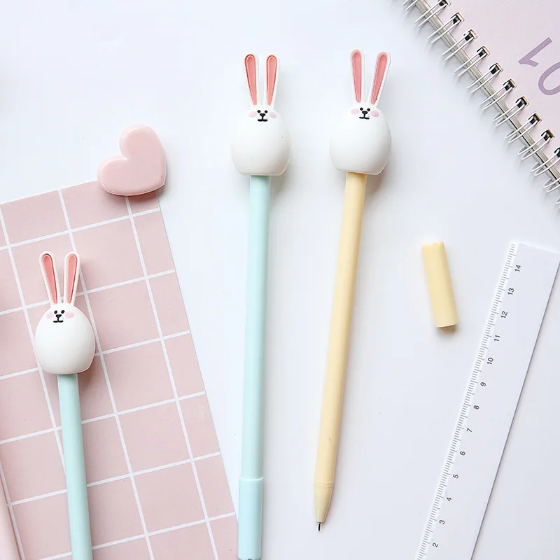

3pcs Cute Rabbit Girl Kids Gel Pen Cartoon 0.5mm Black Ink Color Pens For Writing Stationery Office School Supplies H6209