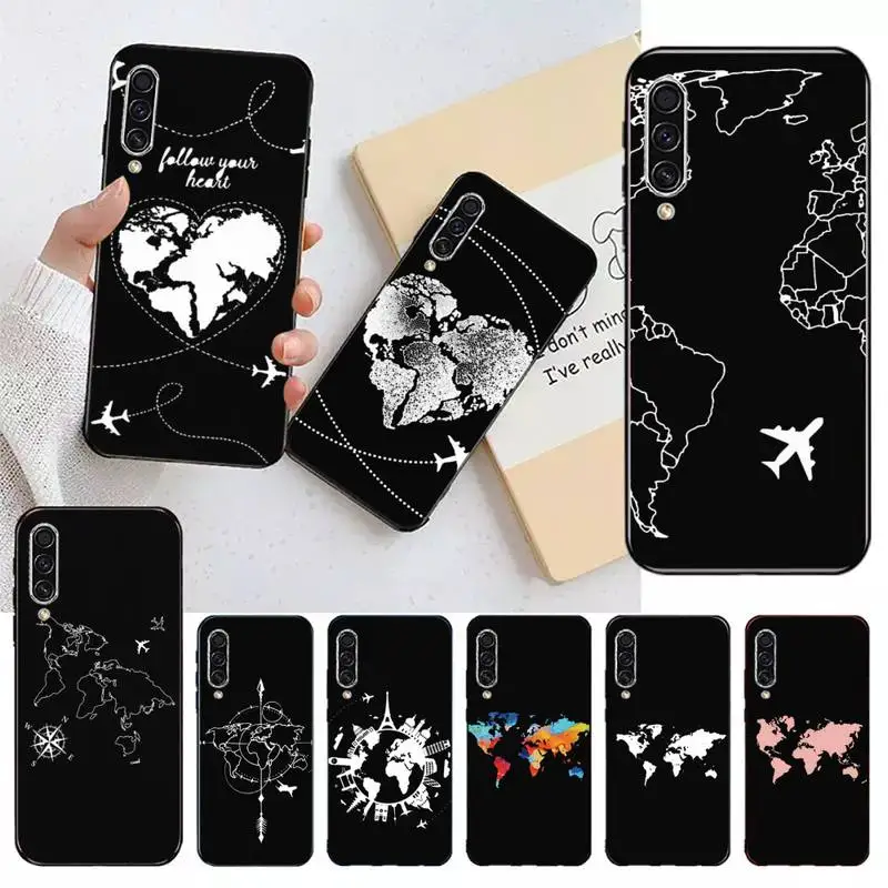 

world map simple design Phone Case For Samsung galaxy A S note 10 12 20 32 40 50 51 52 70 71 72 21 fe s ultra plus