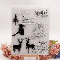 1pc christmas transparent clear silicone stamp seal diy scrapbooking rubber hand account album diary decor reusable 16 519 5cm