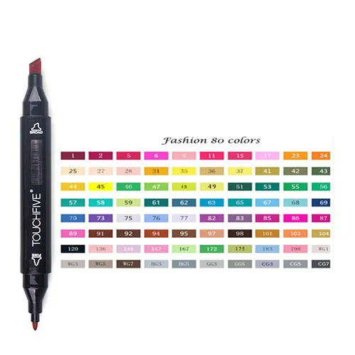 80 Colors Black На спиртовой основе маркер Touchfive для рисования Эскиз маркер для белой доски Набор двойной наконечник 30/40/60/80/168 Цвета художественный маркер для школы - Цвет: 80 Colors Black