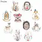 Prajna, милые виниловые термотрансферные наклейки с изображением ежика и лисы на детскую футболку, нашивки сделай сам для одежды, нашивки в форме животных