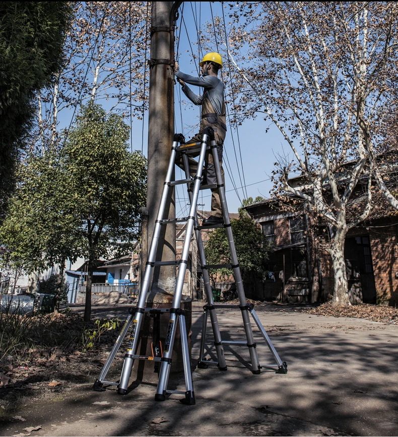 Бытовая многофункциональная переносная телескопическая лестница 2 5 м из