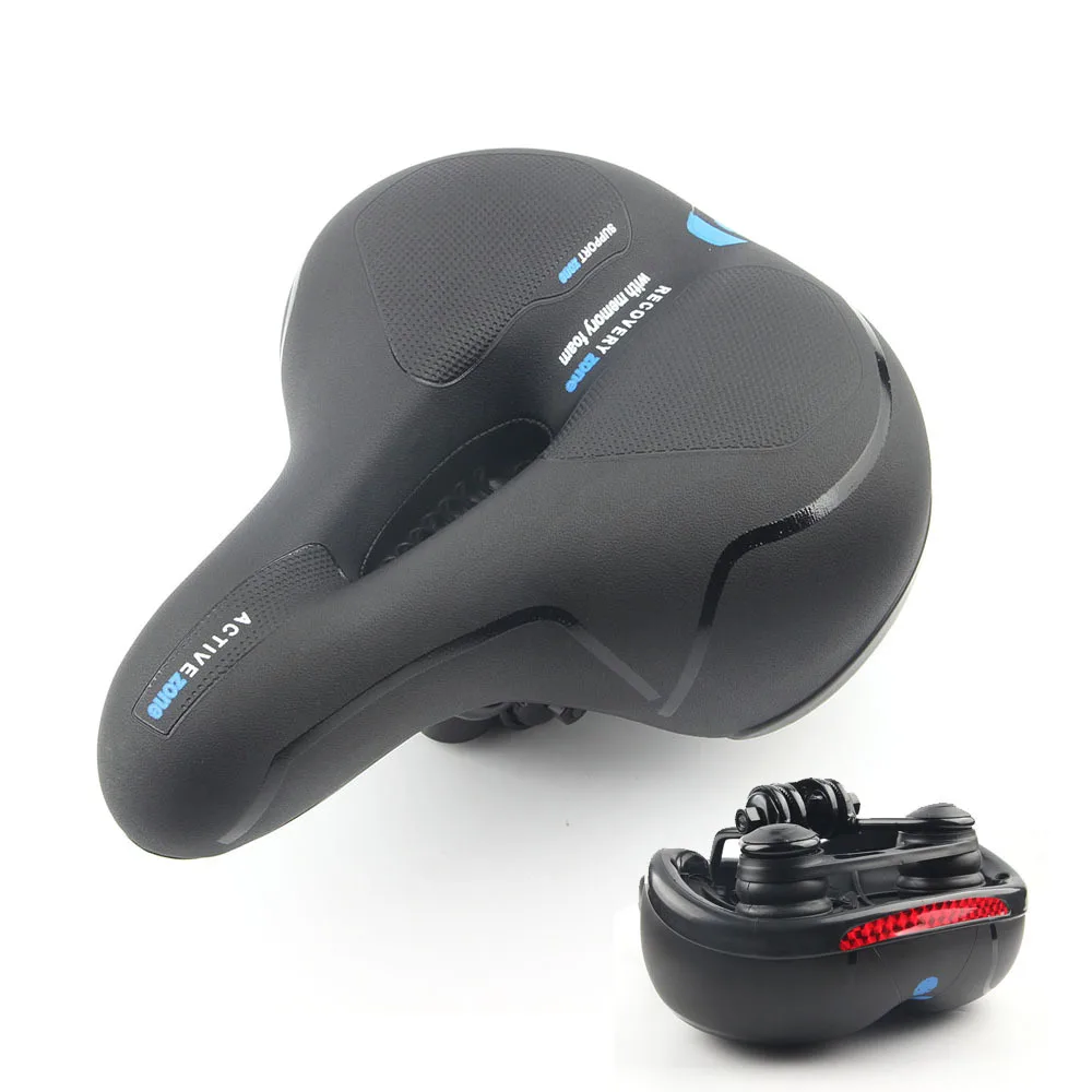Bicycle Saddle Bike Seat MTB Mountain Road Bikes BMX Shock Absorption Cushion Soft Spring Suspension Seats Cycling Accessories - Цвет: Blue Fixed