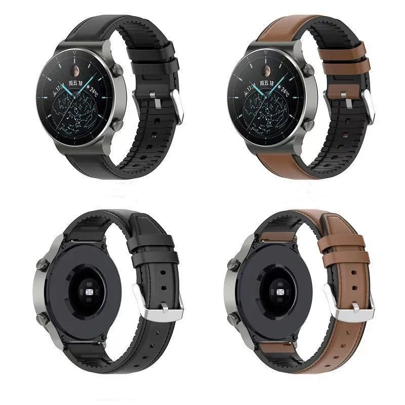 

Ремешок кожаный 22 мм для HUAWEI Watch GT 2 Pro GT2 2e, Аксессуары для Samsung Galaxy Watch 46 мм 3 Gear S3 Amazfit GTR 47 мм