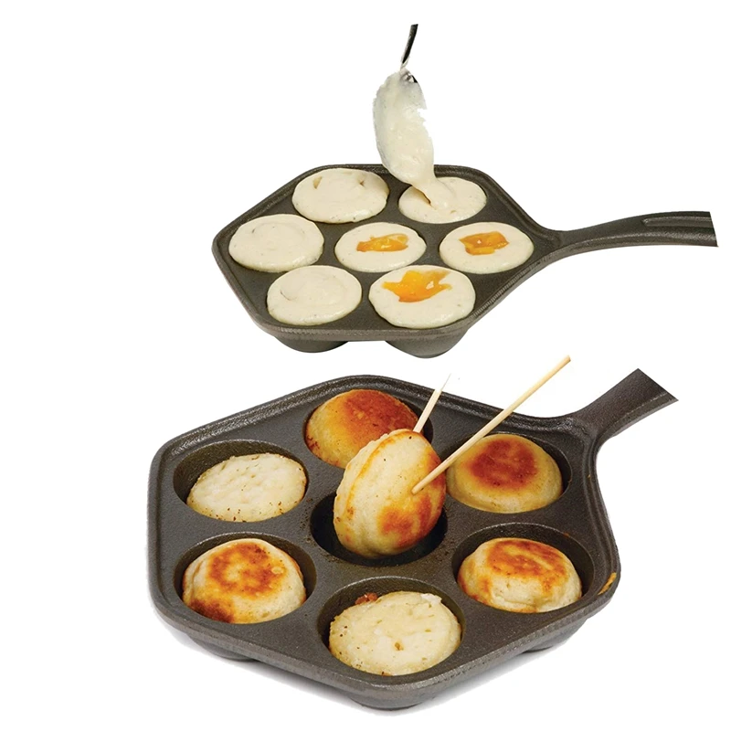 Чугунная Фаршированная антипригарная сковорода для торта Мунк/аеблескивер