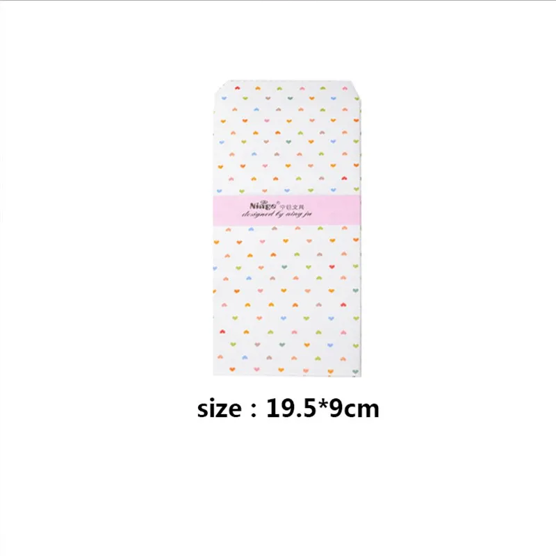 

10pcs envelopes Romantic cartoon pattern envelope bag wedding 6 styles mixed office for school 19.5*9CM