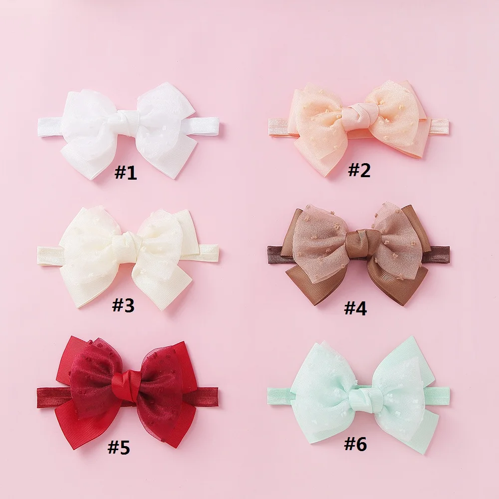 Детская Кружевная повязка на голову с цветочным бантом 6 цветов 1 шт.|Аксессуары