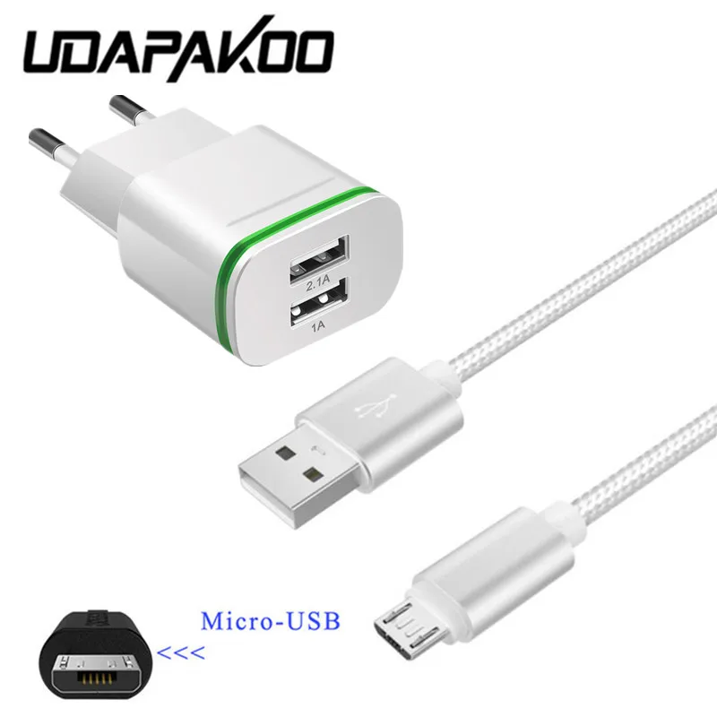 Нейлоновый металлический штекер Micro usb и быстрое зарядное устройство для