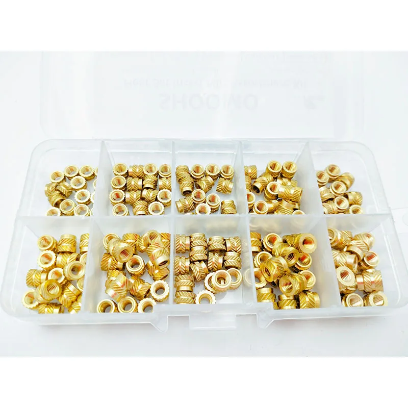 Латунная Встраиваемая накатанная резьба нагревательный набор вставные гайки в