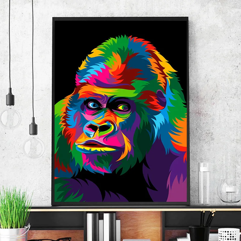 Красочная картина с рисунком животных поп Львы стены искусства Quadro плакаты настенные принты живопись мода Декор стены Искусство для гостиной