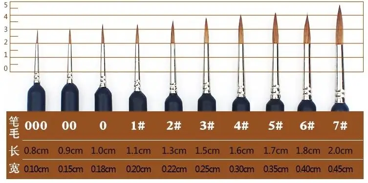 10 шт./компл. премиум качества Краски набор кистей из соболиного волоса волос