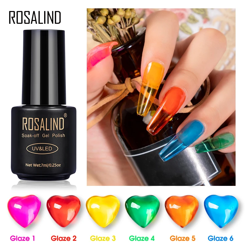 ROSALIND глазурь Стекло желе гель лак для ногтей гибридные Лаки Все маникюра