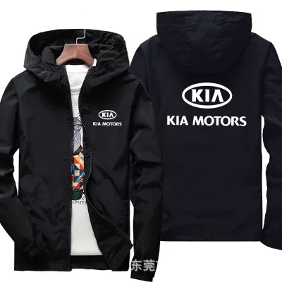 

Motorcycle KAI Car Logo Jacket Windproof Jacket Mobike Riding Hooded Windbreaker Sweatshirts Racing zipper Coat