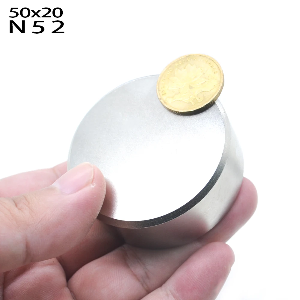 

1pcs N52 Neodymium magnet 50x20mm super strong round disc Rare earth powerful gallium metal magnets water meters speaker 50*20