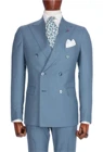 Светильник-голубые мужские костюмы, 2 шт., одежда для ужина, Блейзер, брюки, брюки для жениха, облегающие мужские костюмы по индивидуальному заказу