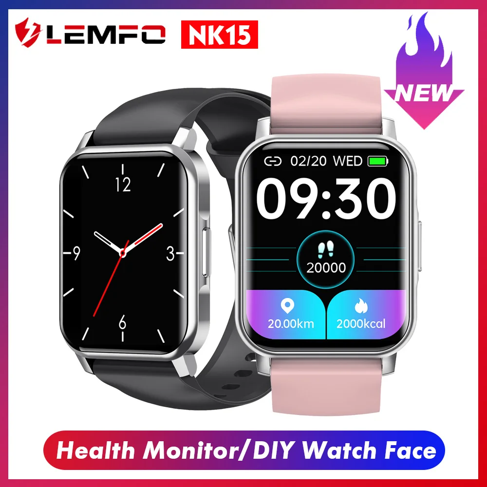 

LEMFO NK15 Smart Bracelet 1.72'' Full-Touch Color Screen Health Monitor Fitness Tracker Notification Reminder Smart Band Men