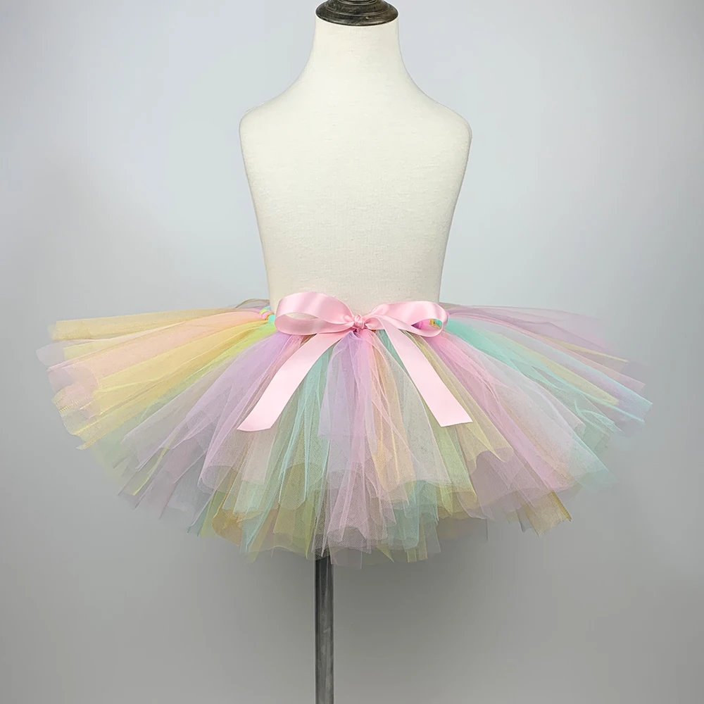 Pastel Unicorn Tutu Skirt Baby Girls Birthay Party Kid Ballet Dance Tulle Children Costume Carnival Holiday | Тематическая одежда