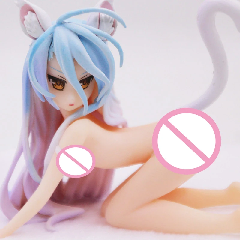 

7cmAnime NO GAME NO LIFE Shiro Action Figure Swimsuit Sexy Girl with Cat Ears Kneel Position PVC Collection Model Dolls Toy Gift