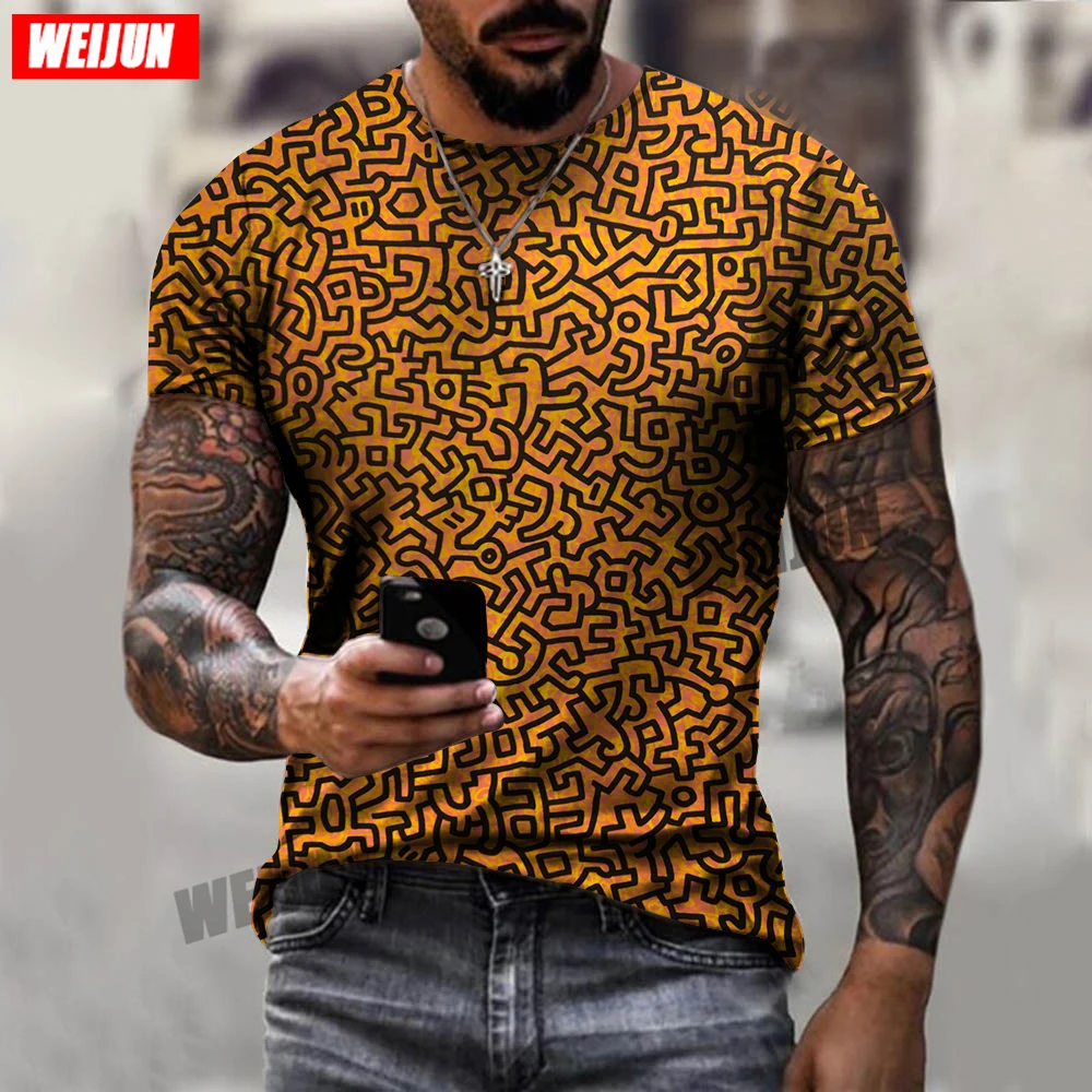

2021 Summer New 3d Printing Man's T-shirt Round Neck Oil Painting Art Imagine Pattern Short Sleeves Menswear Casual Tshirt Top