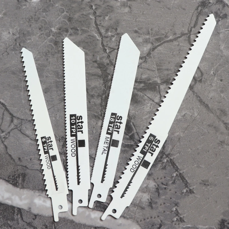 

4 Pcs/Set High Carbon Steel Reciprocating Saw Blade for Metal Wood Cutting Pruning Metal Cutting Handsaw