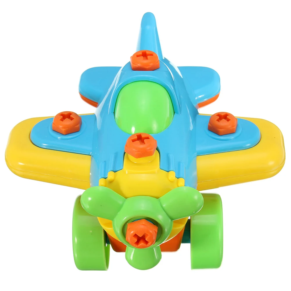 Игрушка маленький самолет дети случайный цвет DIY разборка пластик Раннее