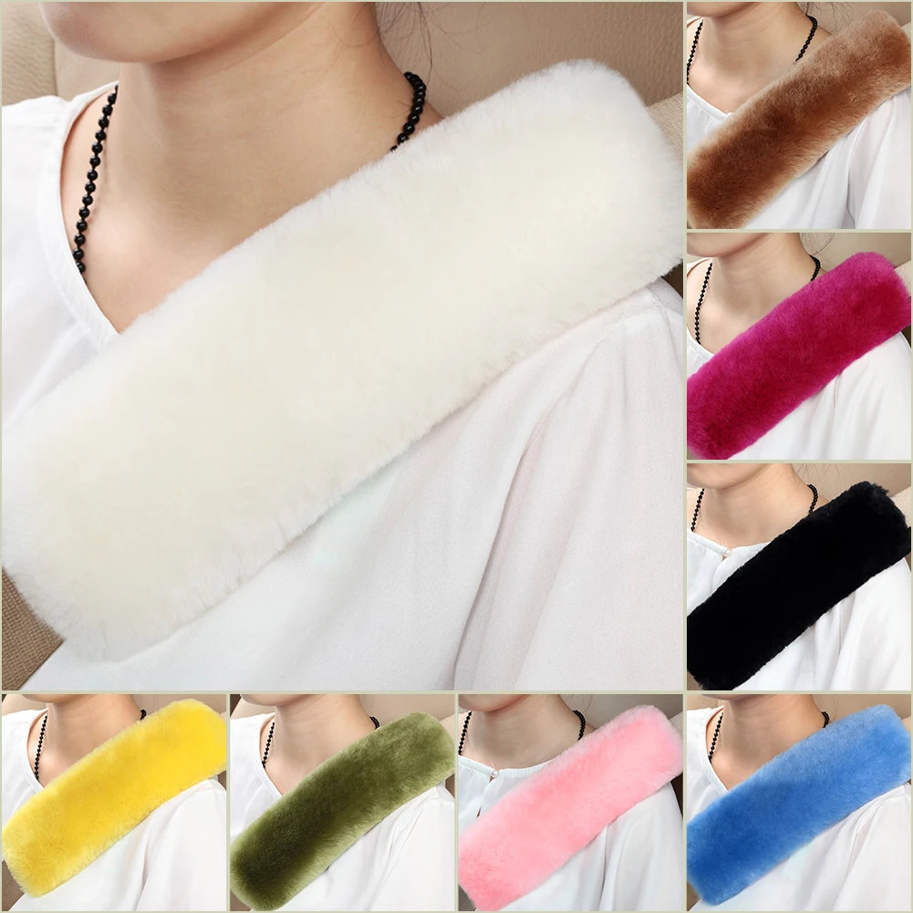

Car Seat Belt Cover Soft Pure Wool Shoulder Belt Shoulder Pad For Auto Truck SUV Seat Belt Padding Pad Camera Backpack Straps