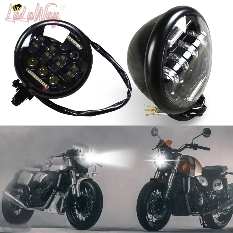 

50W 12v-20V GN V 883 Retro Motorcycle Modified LED Highlights 5.75 inch, double line type Driving light For Harley Benda