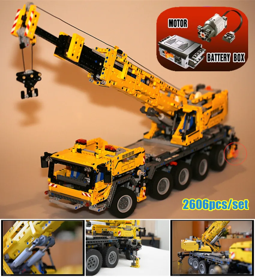 Новый Technic Motor Power Mobile Crane Mk II fit lepings 42009 модель строительные наборы блоки кирпичи