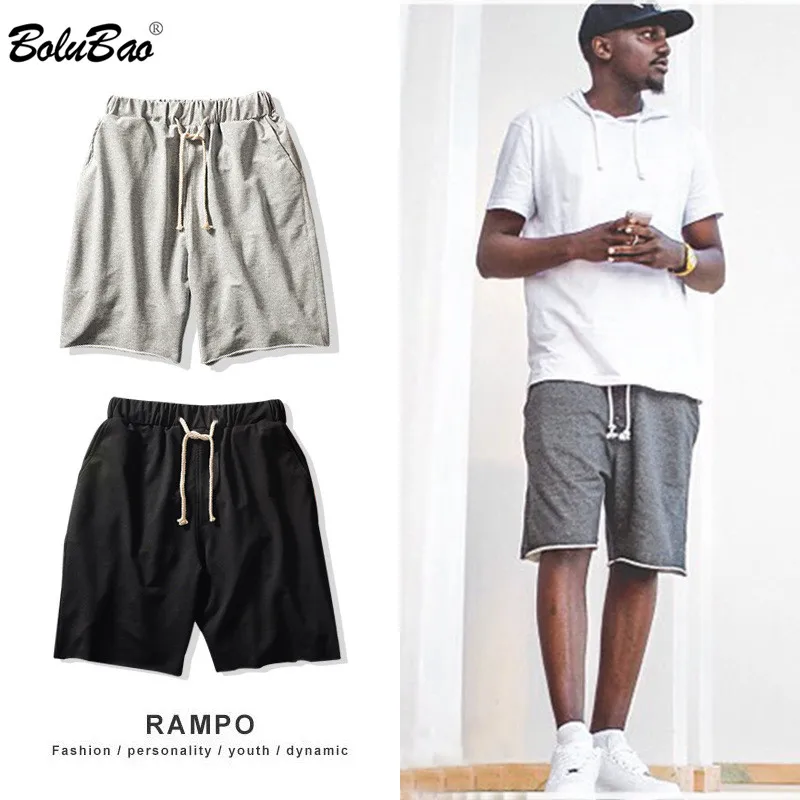 

BOLUBAO Brand Men Casual Shorts 2021 New Men Solid Color Drawstring Shorts Sports Comfortable Shorts Male