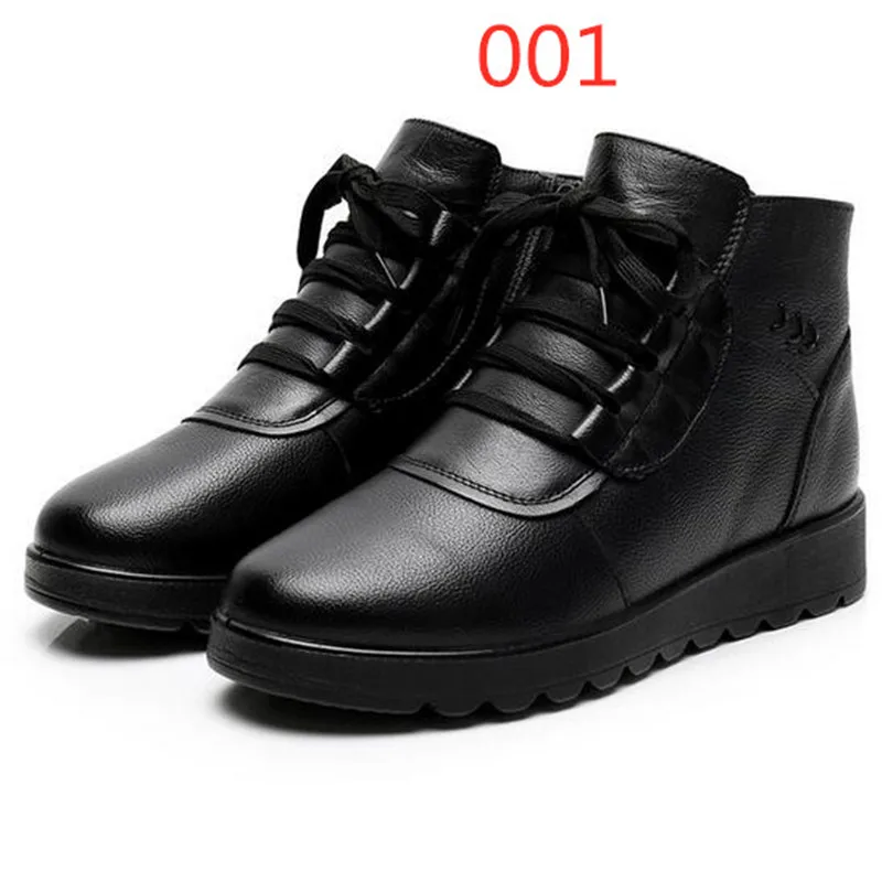 

2021 New Winter Women Boots Flat Non-slip Warm Boots Comfort soft Genuine Leather Boots Snow Boots Casual Shoes mom Snow Shoes