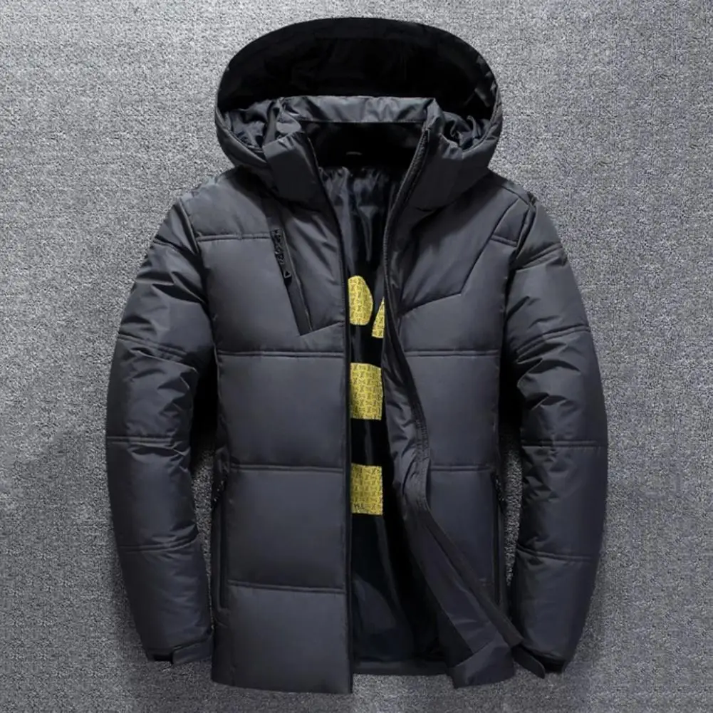 Men Winter Down Coat Extras Thick Highly Warm Casual Stand Collar Puffer Parka Male Winter Down Hooded Jacket for Outdoor