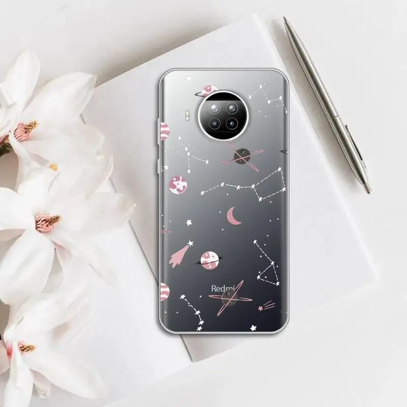 

Astronaut Space UFO Stars Phone Case Transparent for Xiaomi mi Redmi note 10 t 8 9 pro lite 11 Samsung S 8 9 10 20