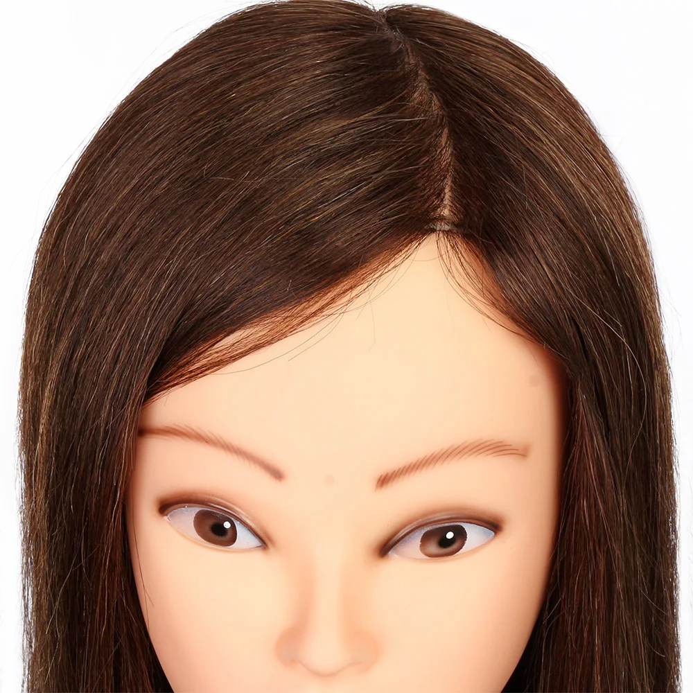 Голова манекена + Настольный зажим 22 &quot90% настоящие человеческие волосы прически