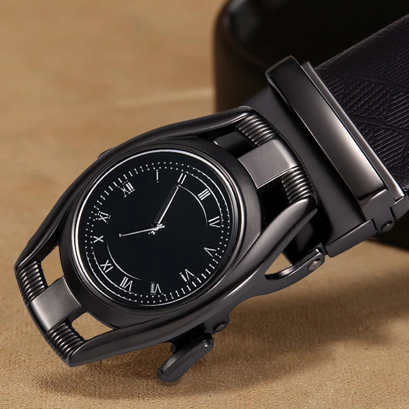 Мужской ремень с трещоткой из натуральной кожи коричневый дизайнерский воловьей