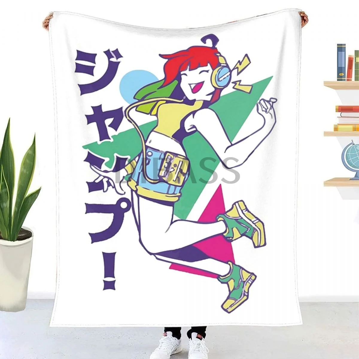 

Anime Girl Headphones Music Throw Blanket 3D Printed Flannel Throw Blankets