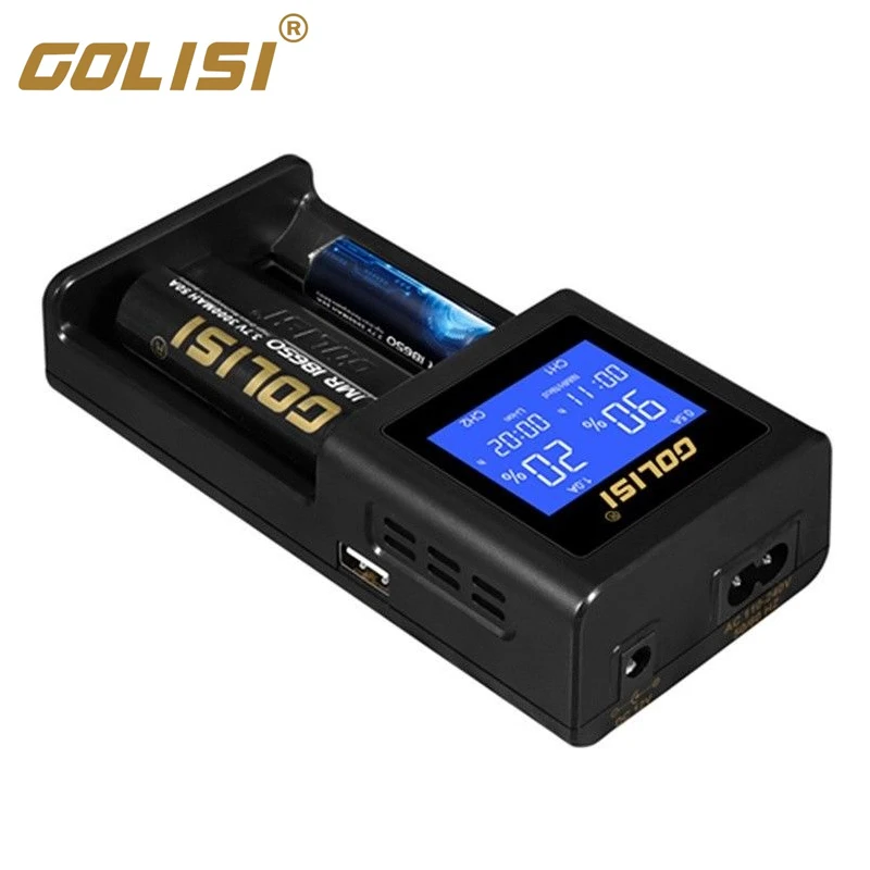 Golisi I2 2A Смарт USB зарядное устройство с дисплеем порт ЖК-экран для Li-ion/Ni-mh/Ni-cd