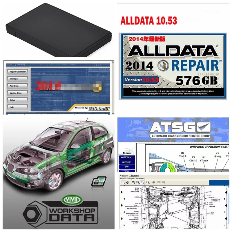 Alldata Mit/chell 2015 V10.53 программное обеспечение для ремонта автомобиля ImmoKiller + tecdoc2013.2