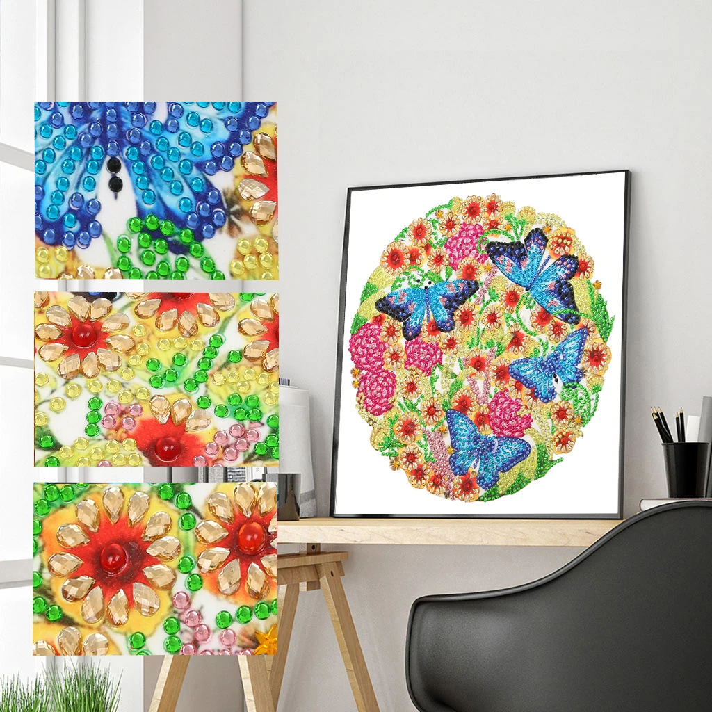 

Алмазная живопись особой формы «сделай сам», Бабочка, собирание цветов, алмазная вышивка, стразы 5D, алмазная вышивка «сделай сам», украшение...