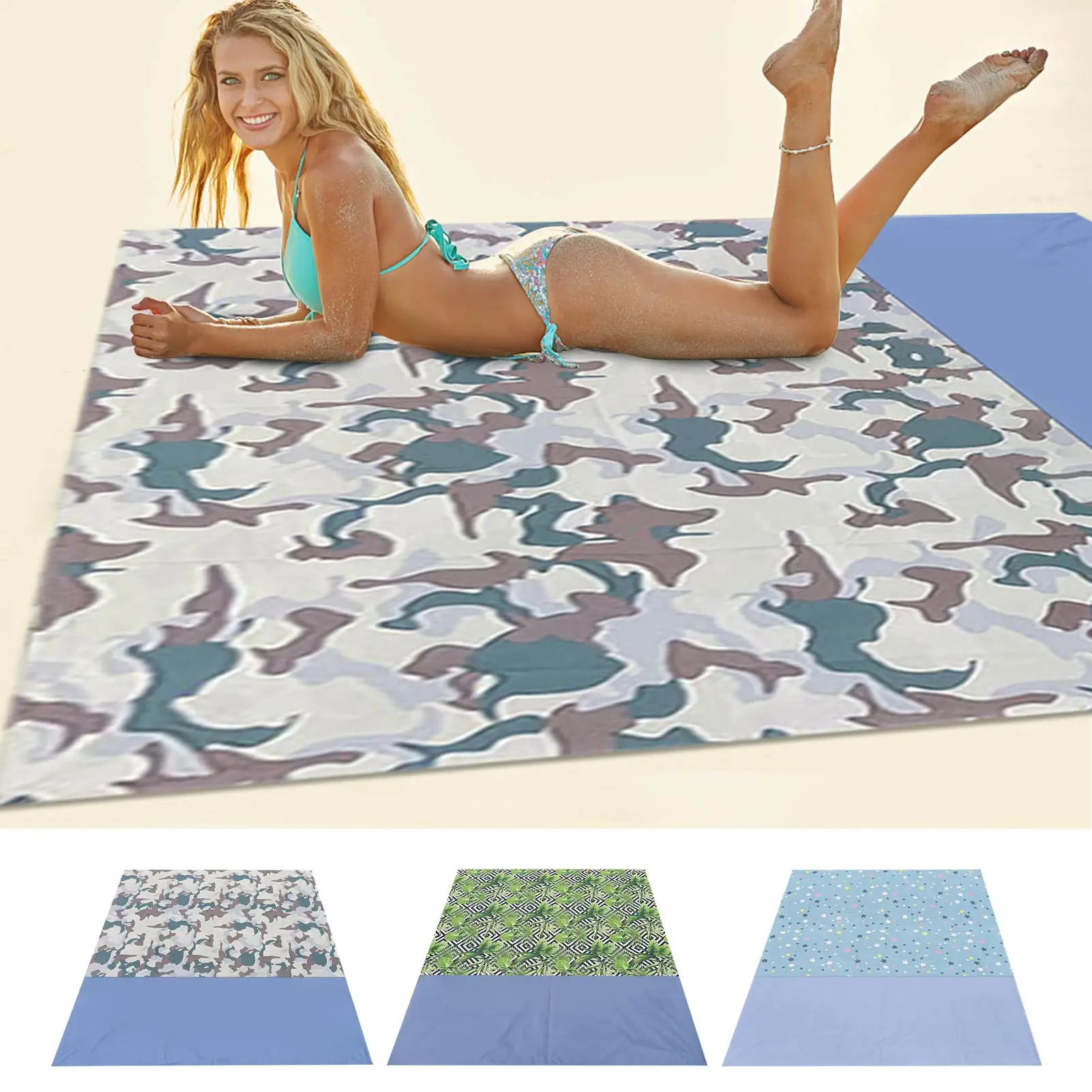 

Водонепроницаемый Карманный пляжный плед, складной матрас для кемпинга, легкий портативный, для отдыха на открытом воздухе и пикника