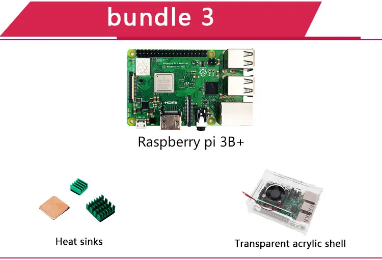 Element14 raspberry pi 3 Model B/B+ Plus BCM2837 1,2G raspberry pi 3 с 2,4G и 5G wifi 4,2 Bluetooth и PoE - Комплект: Bundle 3 Rpi 3B Plus