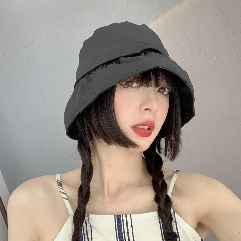 Женская летняя тонкая модная черная Солнцезащитная Панама в Корейском стиле