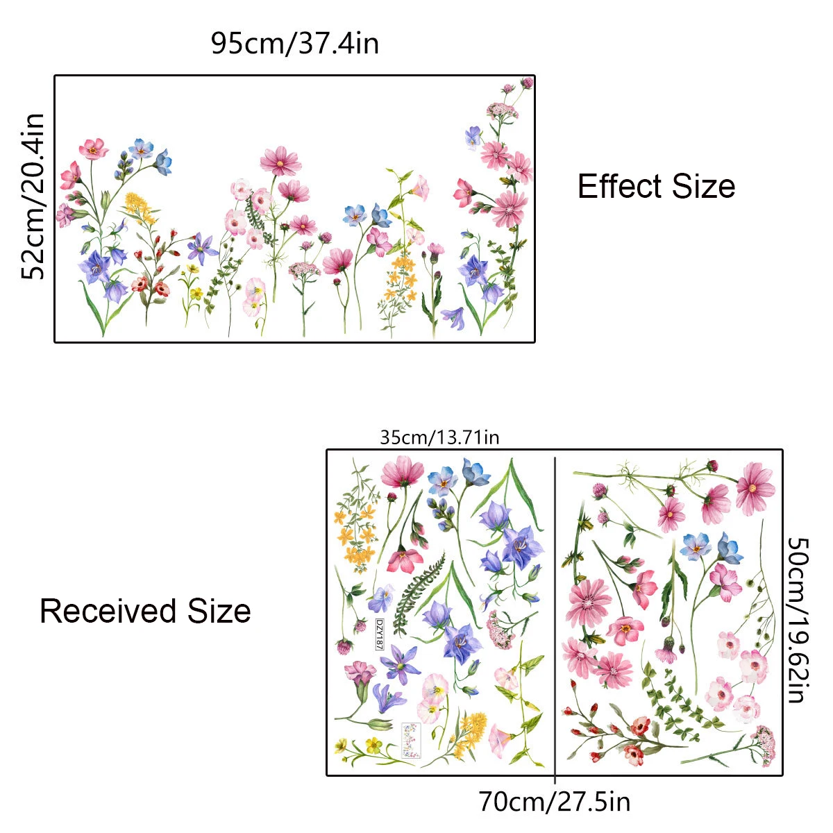 

Fresh Plant Flowers Wall Stickers Home Living Room Pastoral Style Diy Wall Decals Art Aesthetics Mural Wall Background Decor