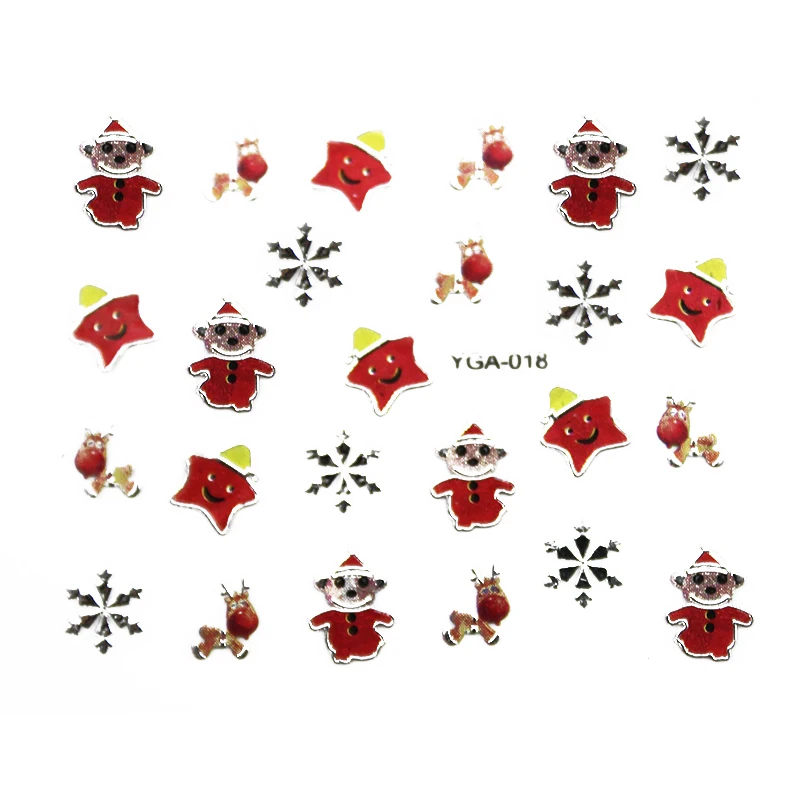 Набор наклеек для ногтей GAM-BELLE 1 шт. Рождественские Зимние блестящие носки с